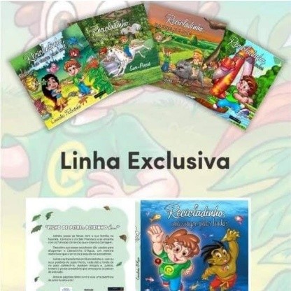 Linha Exclusiva Recicladinho de livros e materiais educativos